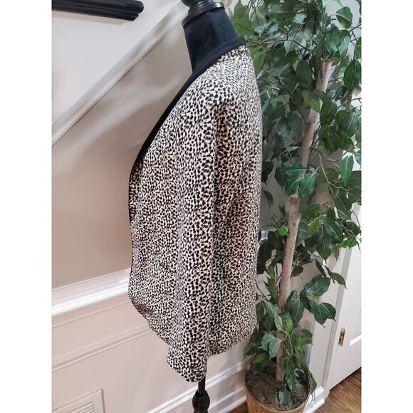 Bar lll Womens Beige Black Leopard Print Long Sleeve Open Front Blazer Jacket S - Picture 5 of 11
